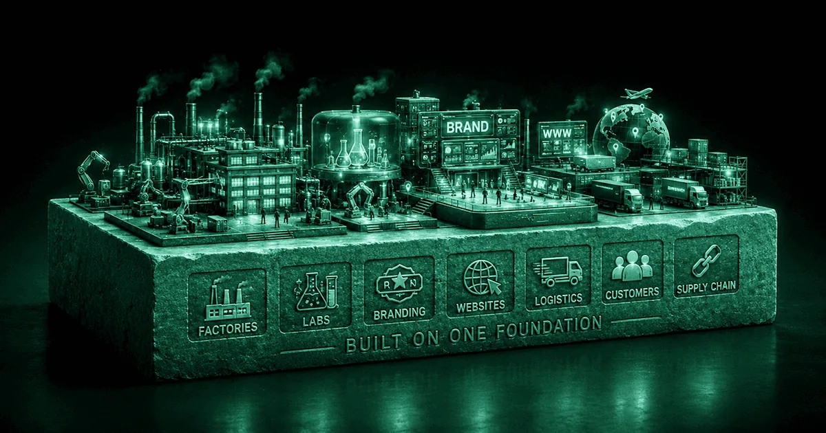 A surreal green supplement scene